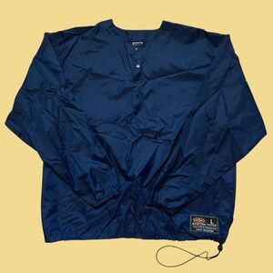 Vintage Easton Vented Baseball Warmup Pullover Windbreaker Navy Large
